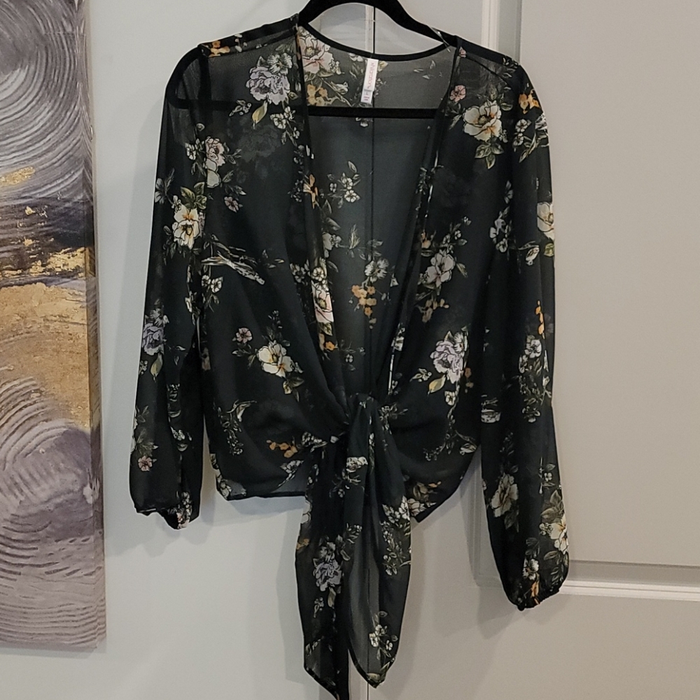 Dark Green SHEER Blouse